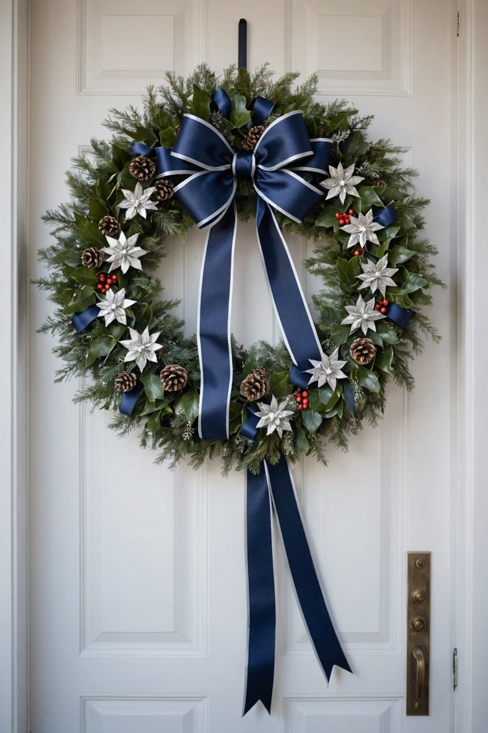 Navy and Silver Glitter Wreath