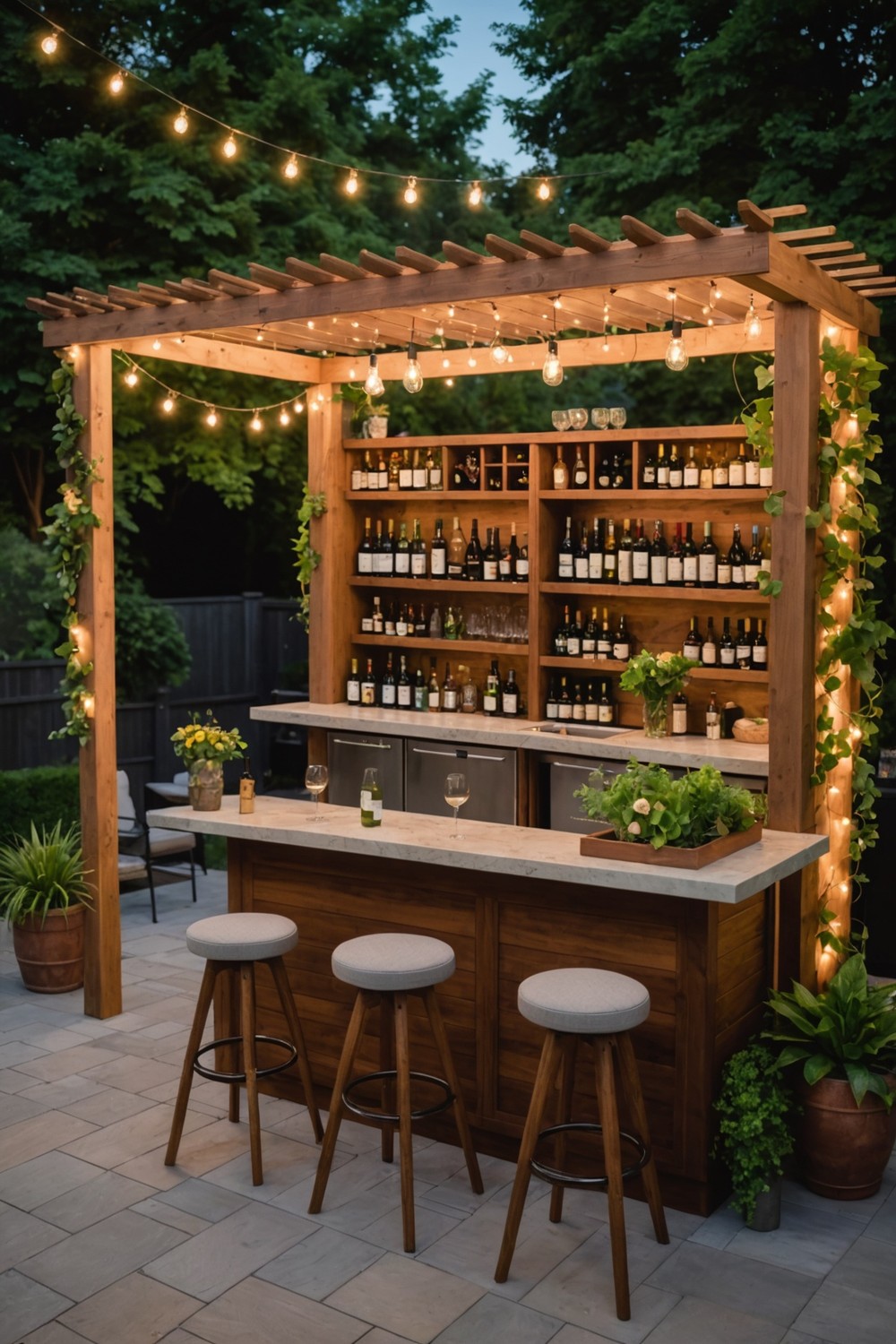 Outdoor Bar and Wine Storage