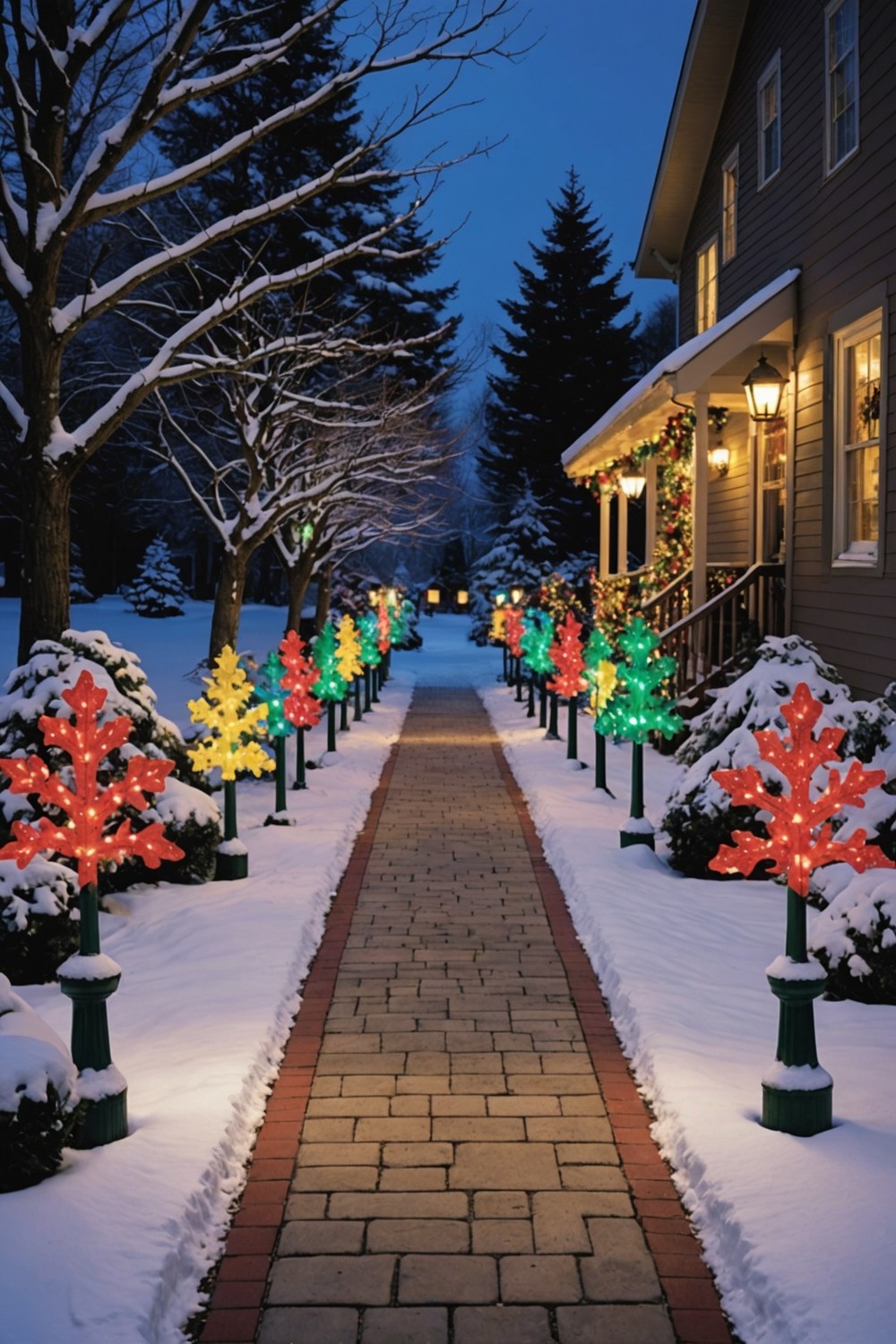 Pathway Lights in Festive Colors