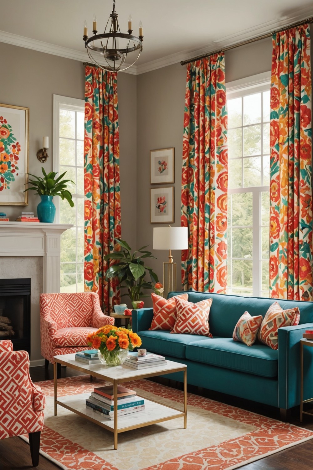 Patterned Curtains to Add a Splash of Color