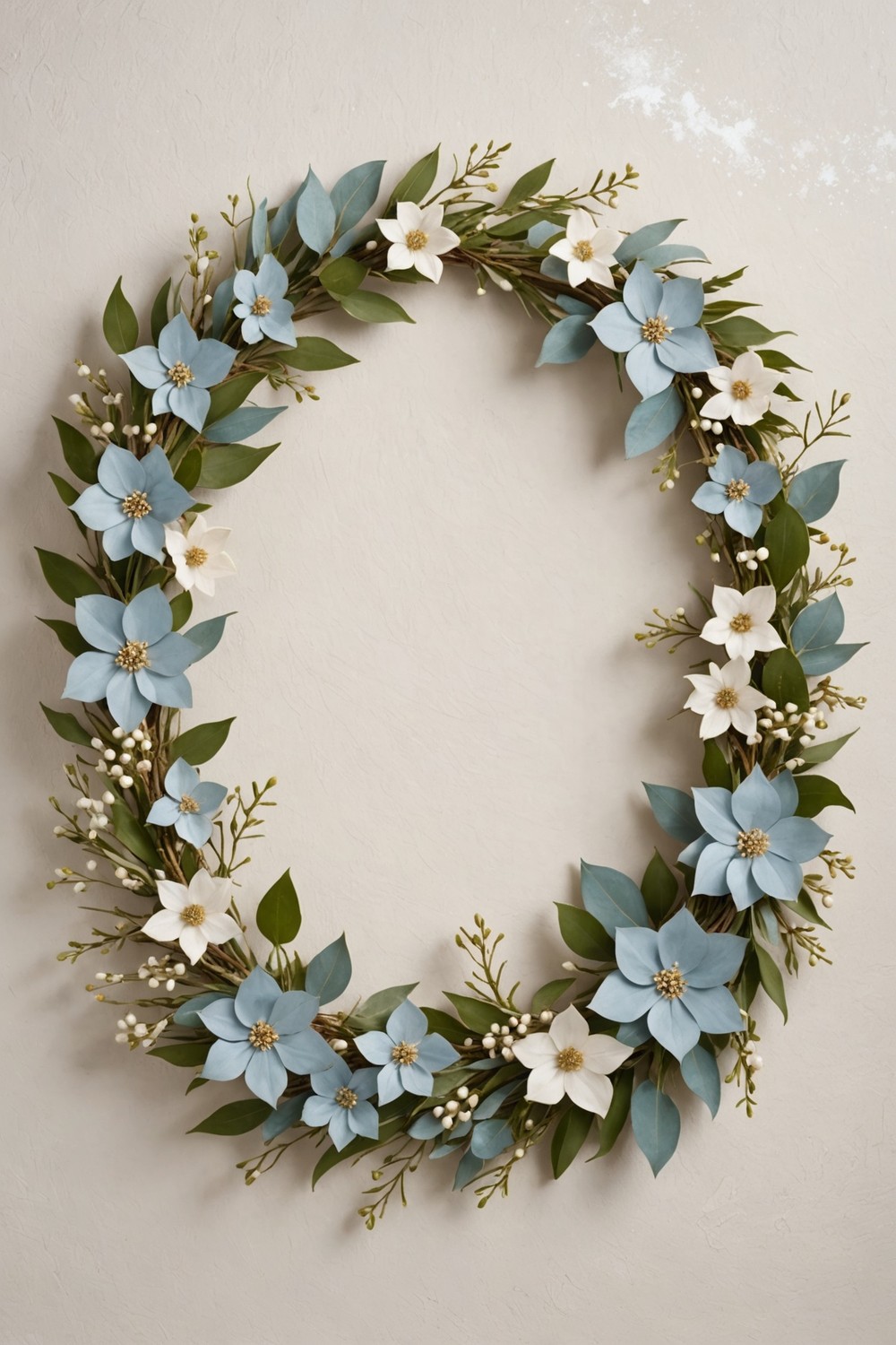 Powder Blue Floral Wreath