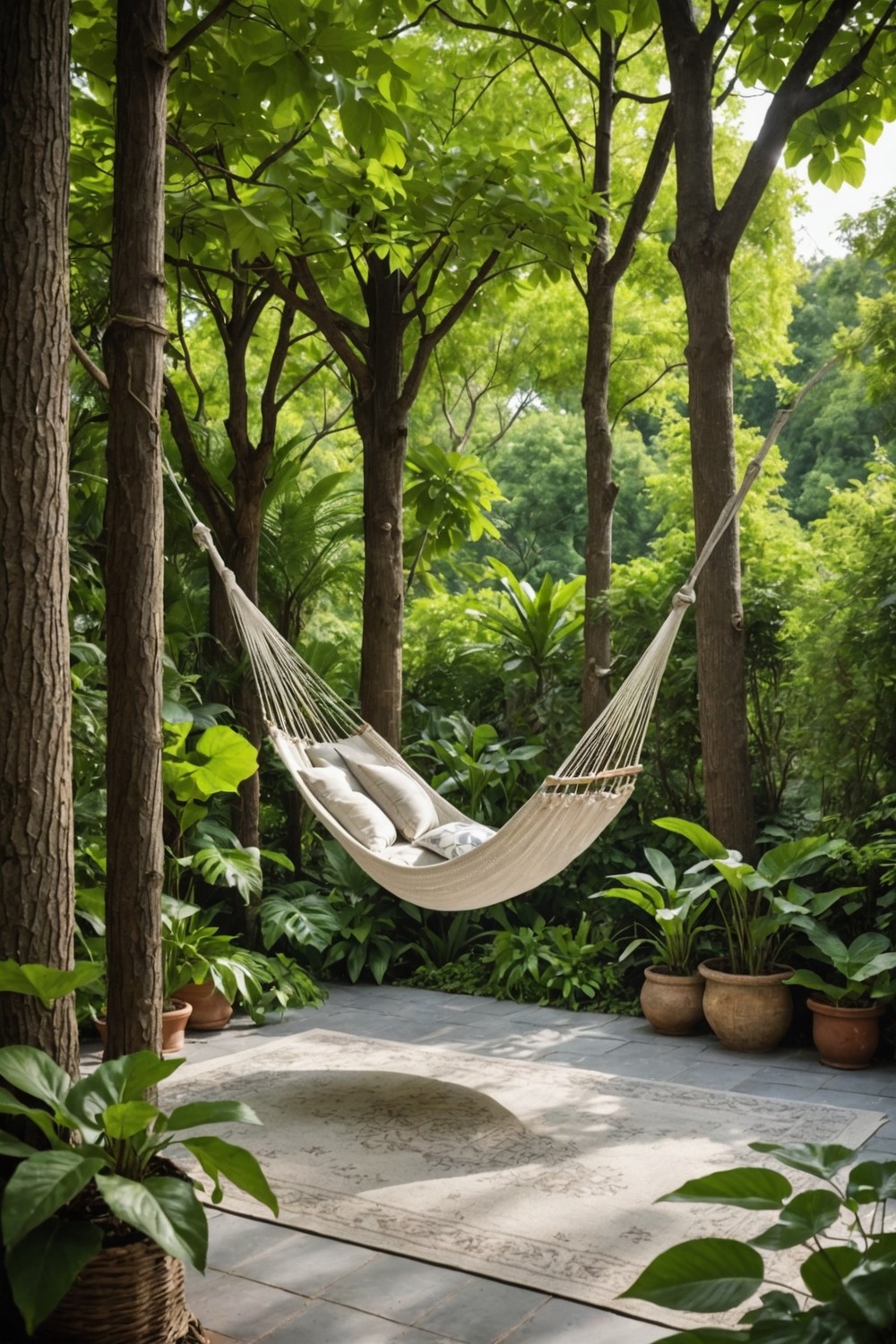 Private Hammock Retreat with Natural Fiber Hammocks