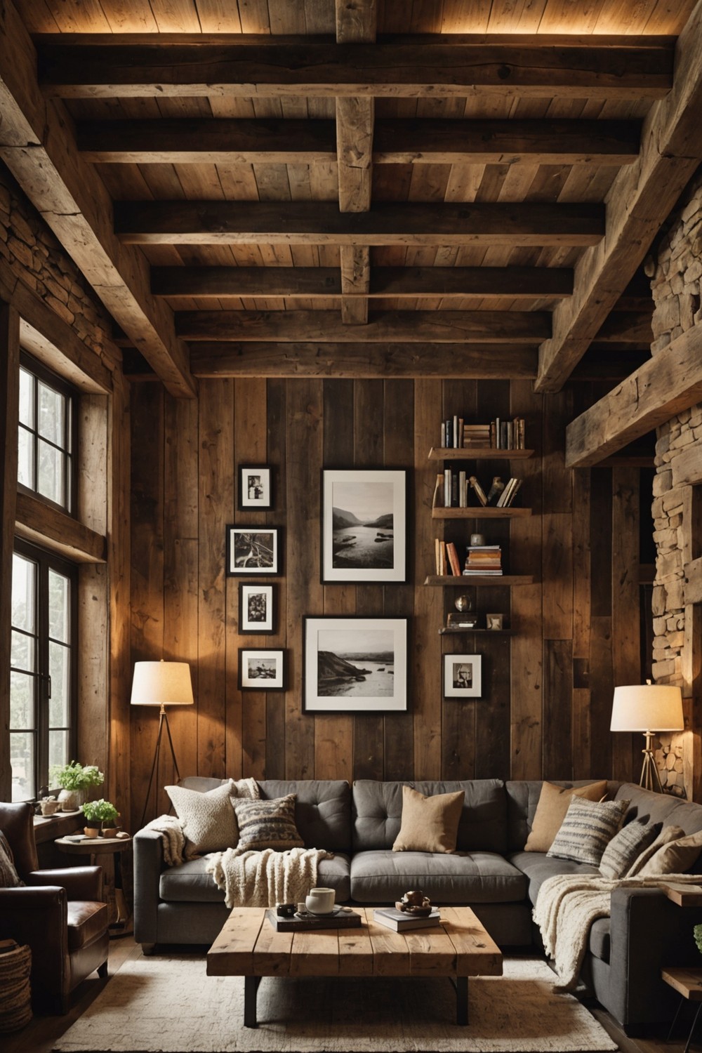 Rough-Hewn Wooden Elements for a Rustic Look