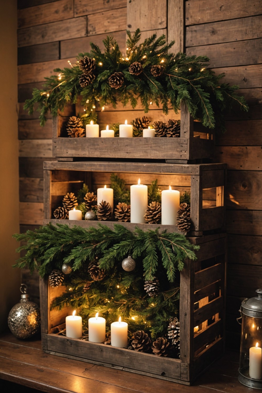 Rustic Wooden Crate Display