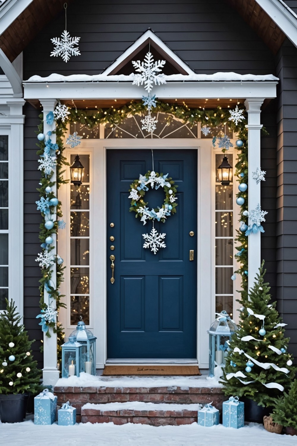 Snowflake-Themed Winter Wonderland Porch