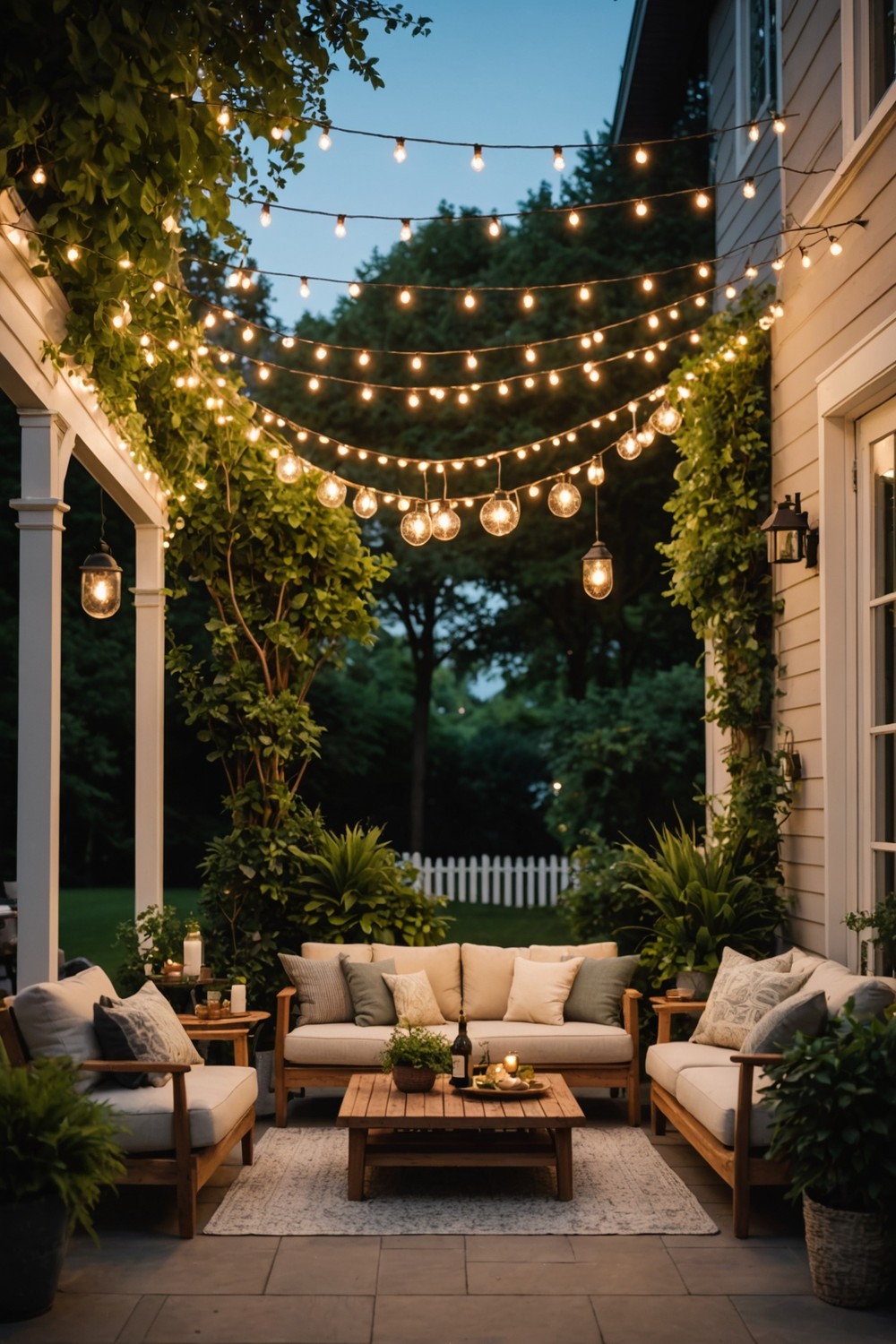 String Light Canopy for the Patio