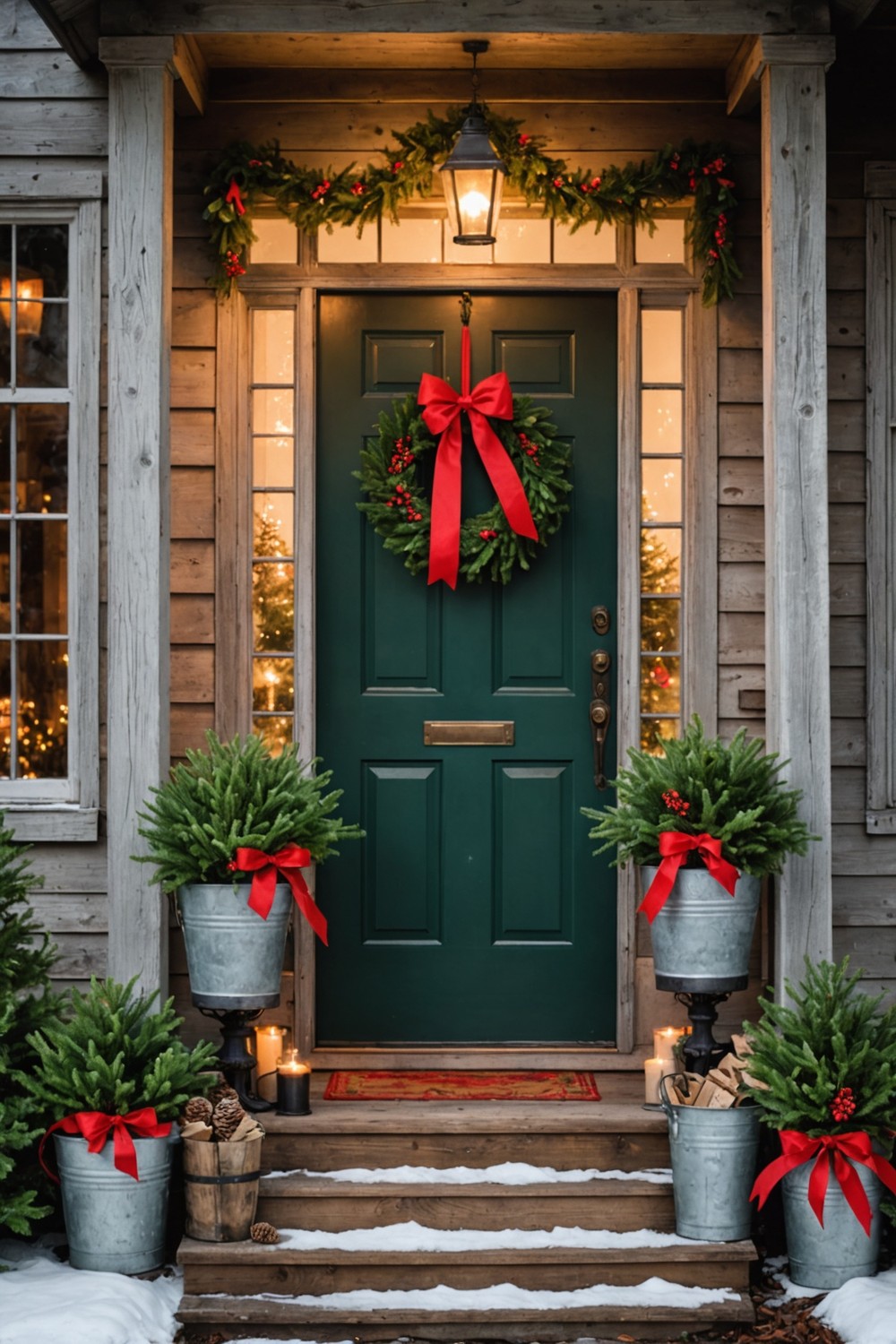 Vintage Galvanized Tubs as Holiday Planter Containers