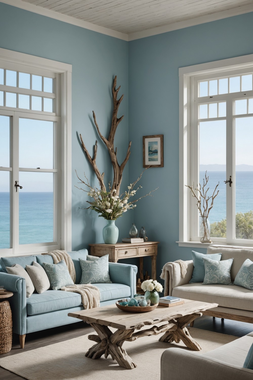 Beachy Keen: Light Blue and Driftwood-Inspired Decor