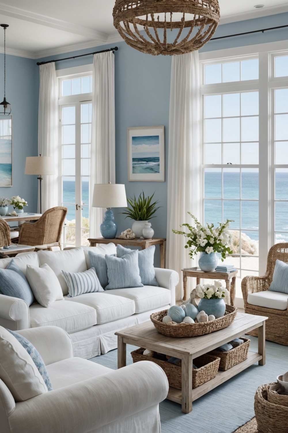 Coastal Chic: Light Blue and Crisp White Color Scheme