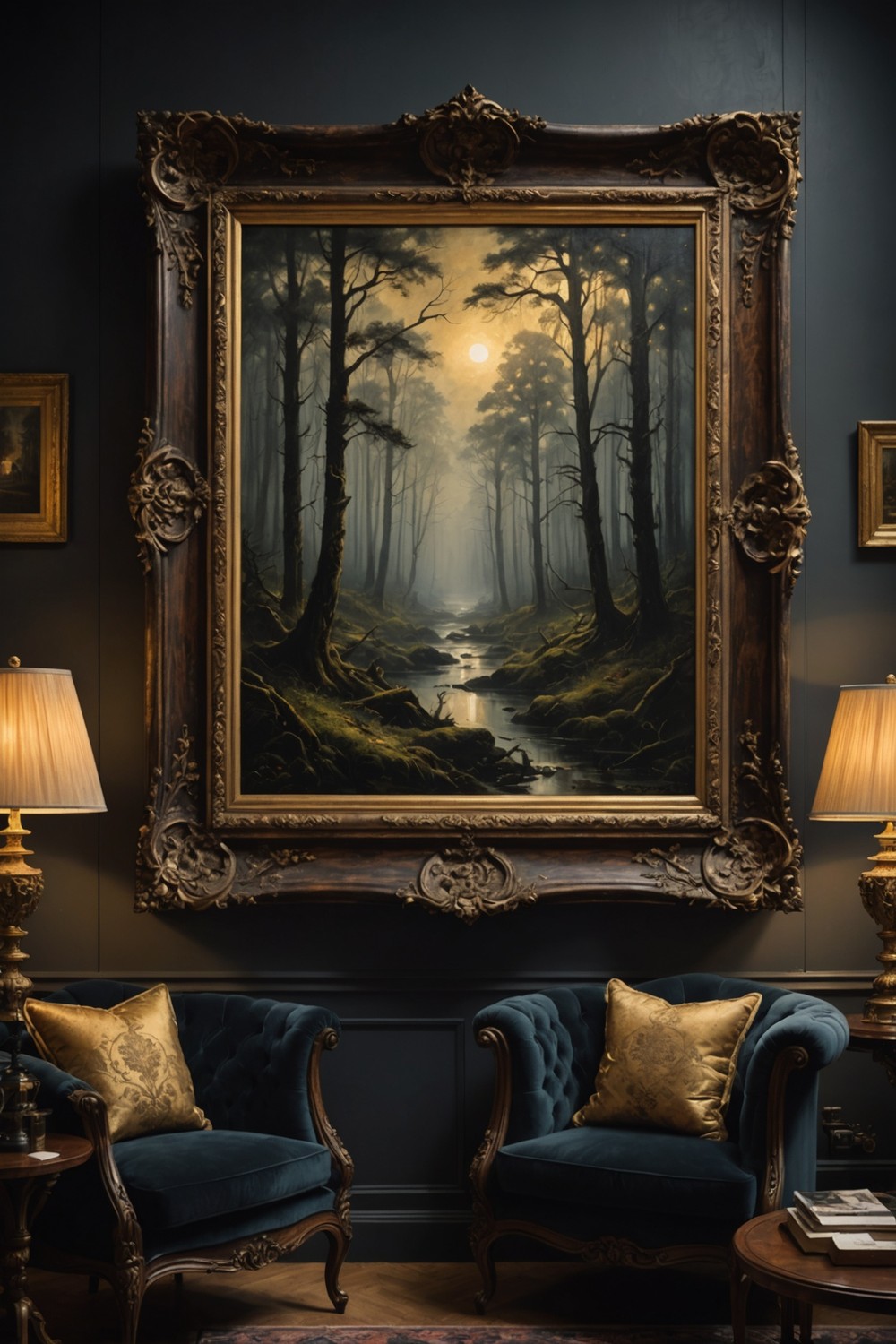 Dark, Moody Artwork with Rich Frames