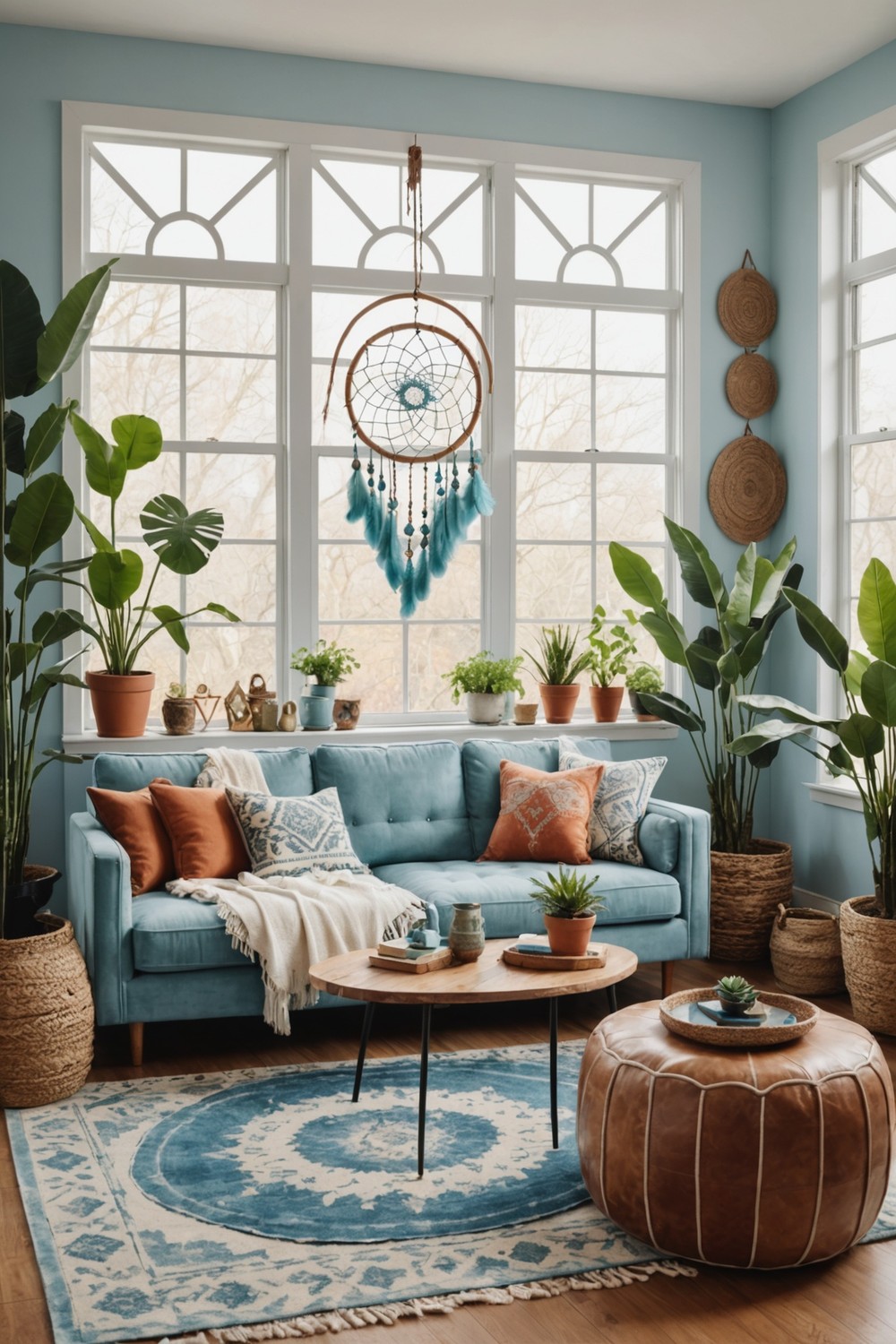 Dreamcatcher: Light Blue and Boho-Inspired Textiles