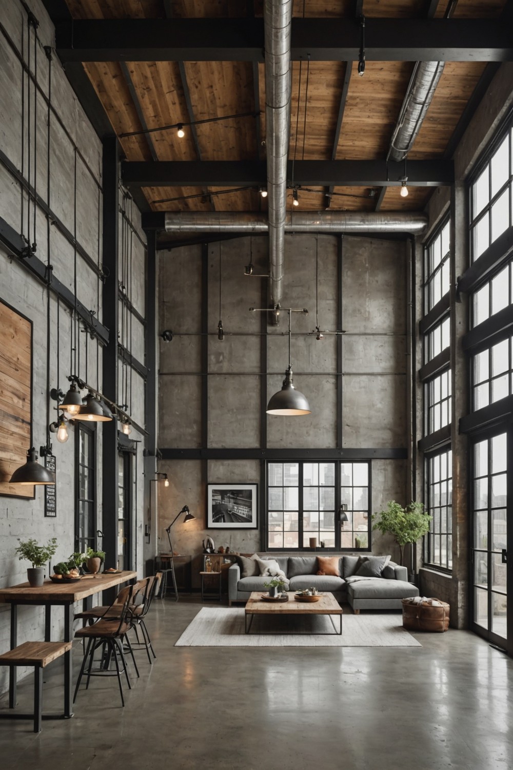 Exposed Ductwork and Industrial Elements