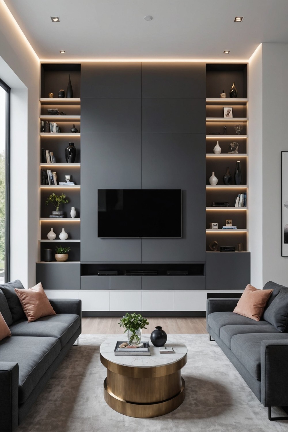 Floor-to-Ceiling TV Wall Design