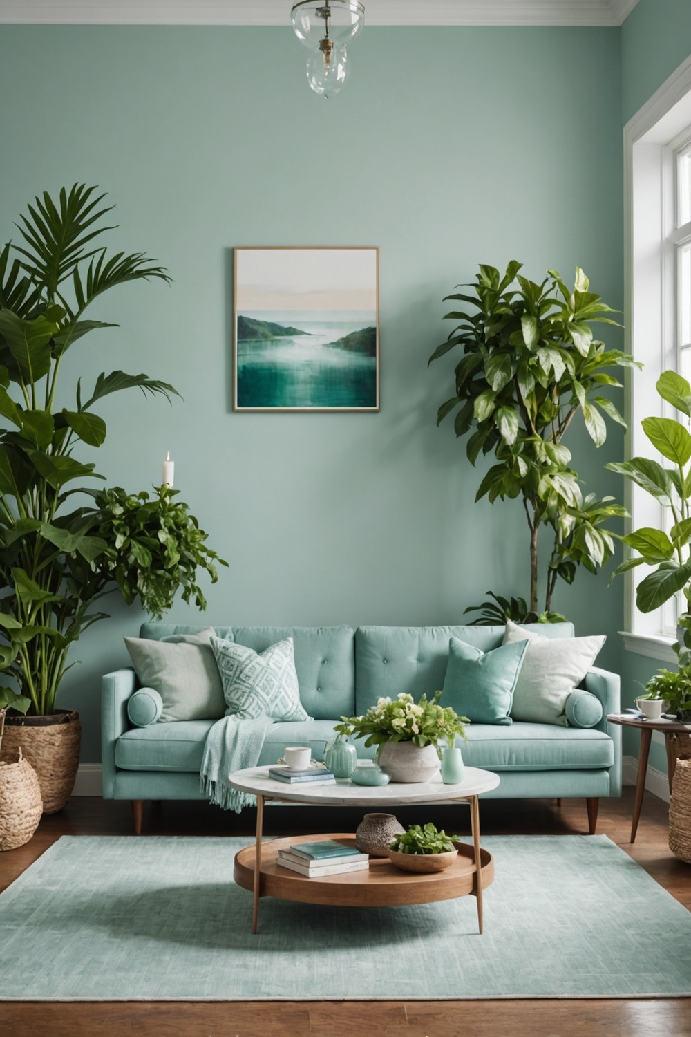 Soothing Oasis: Light Blue and Mint Green Color Scheme