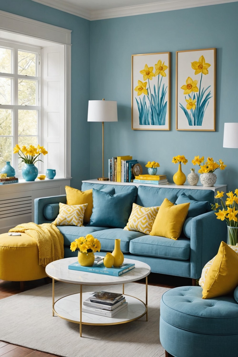 Sunny Disposition: Light Blue and Bright Yellow Hue Combination