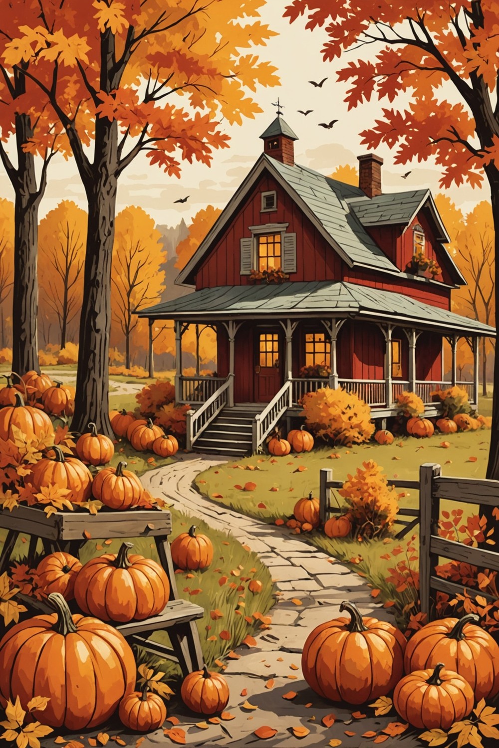 Vintage Fall Illustrations