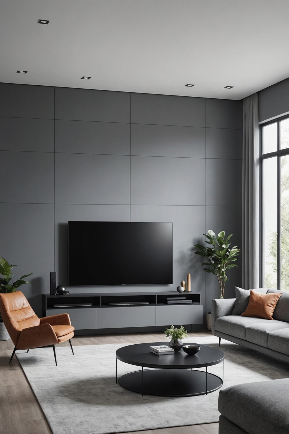 Wall-Mounted TV with Hidden Soundbar