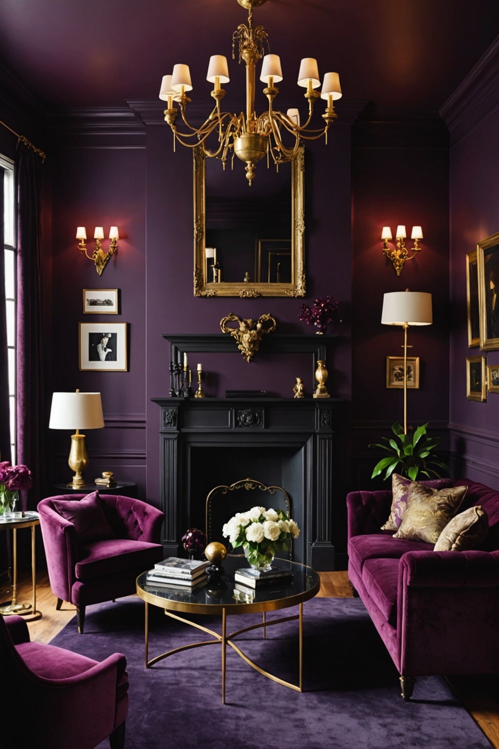 Walls Painted in Deep Berry Shades