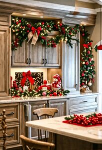 20 Christmas Kitchen Cabinet Decor Ideas