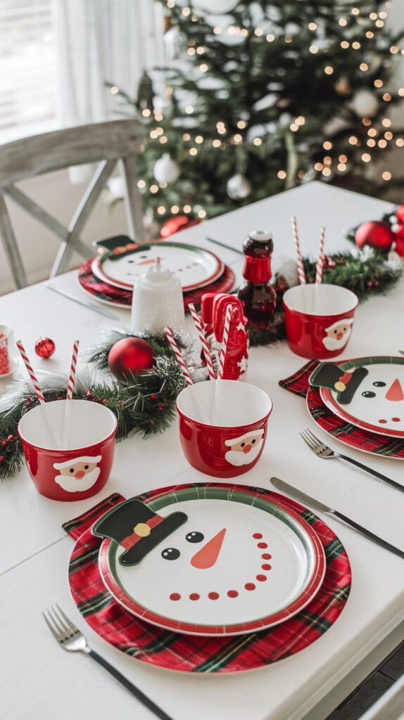 Snowman and Santa Serveware