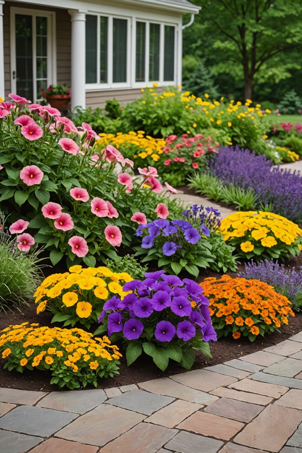 Colorful Flower Bed Surround