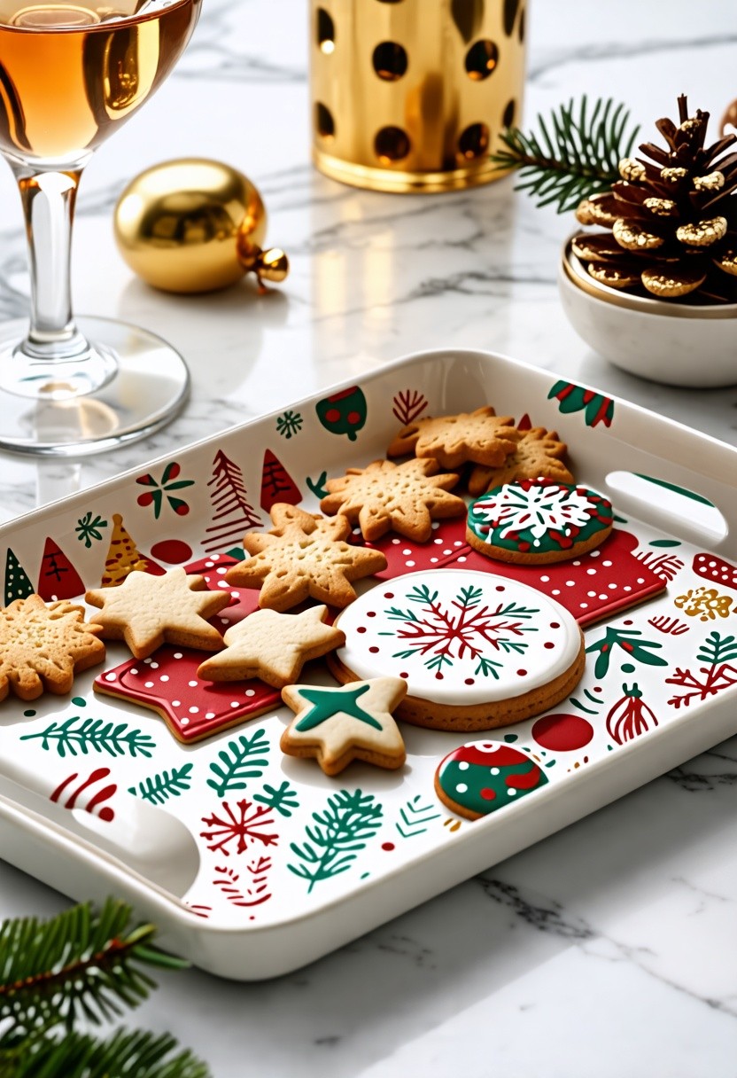 Decorative Serving Trays with Festive Accents