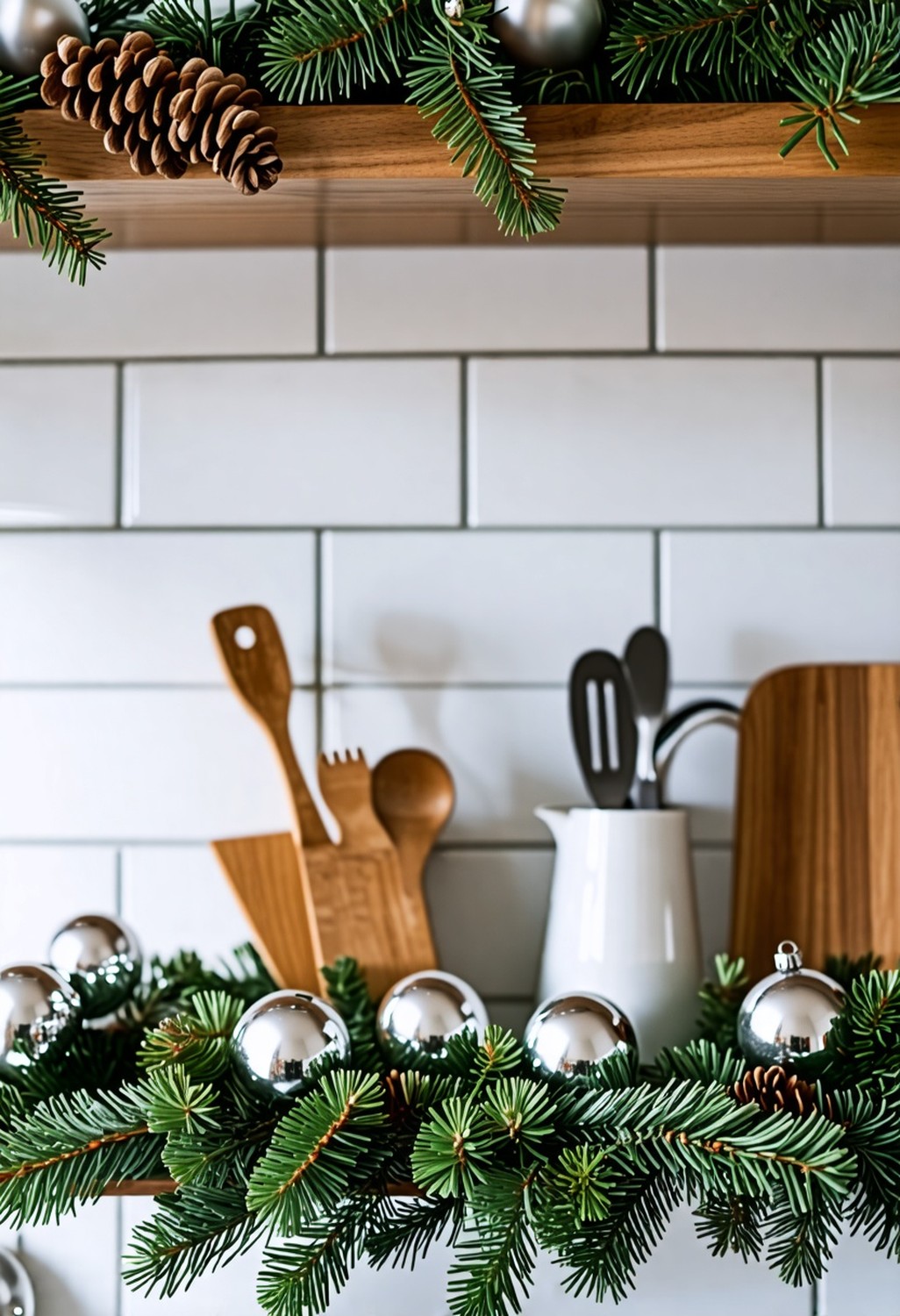 Garland on Kitchen Shelves