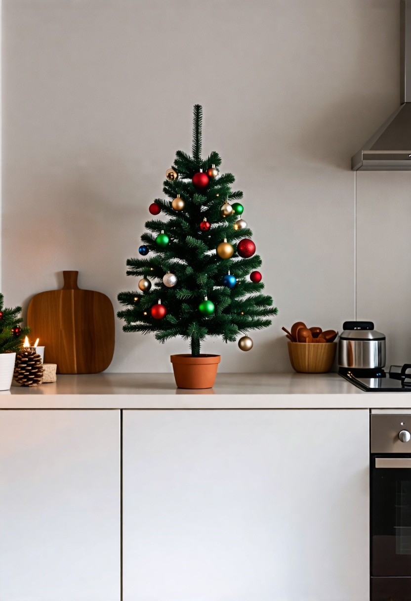 Mini Christmas Tree on Cabinet Top