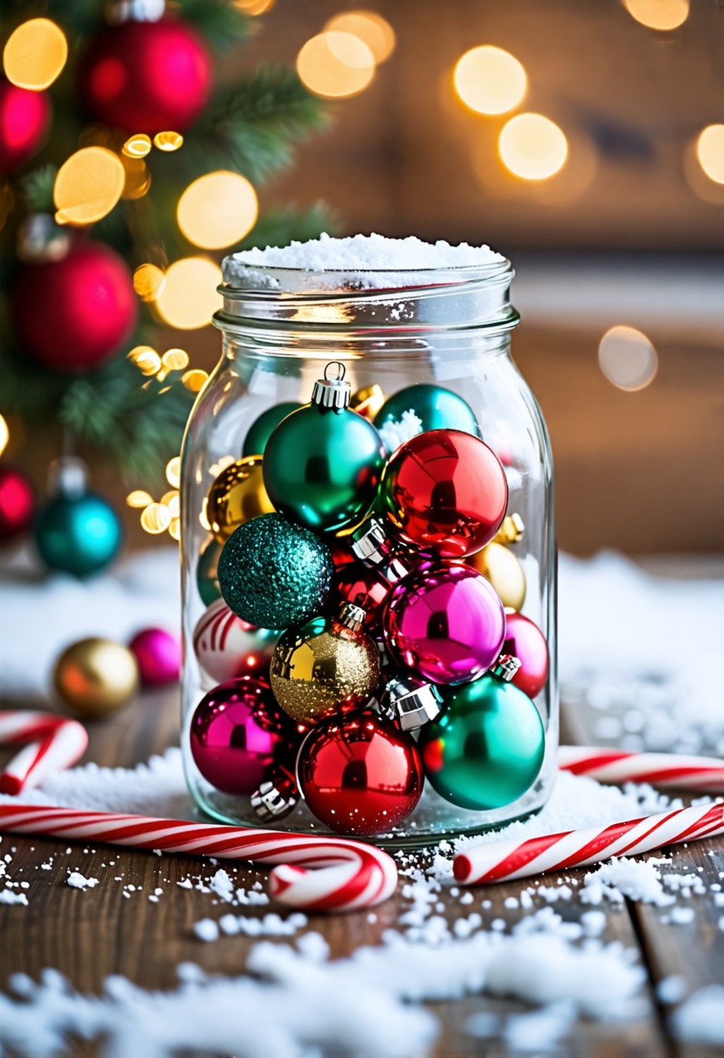 Ornaments in a Glass Jar