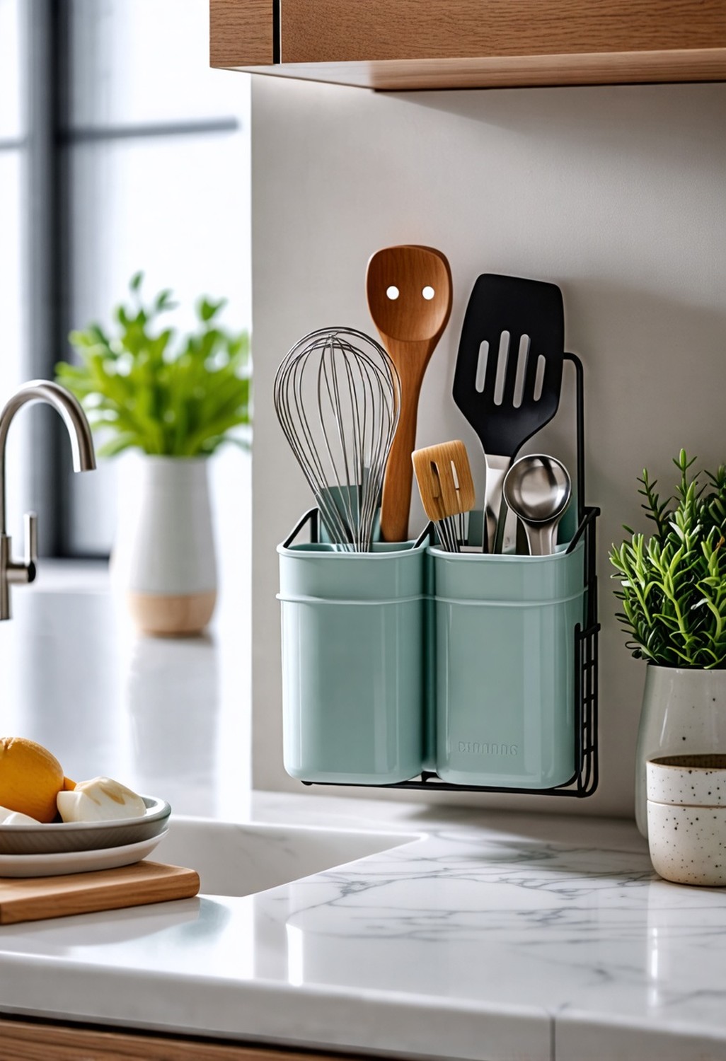 Use a Shower Caddy for Utensils