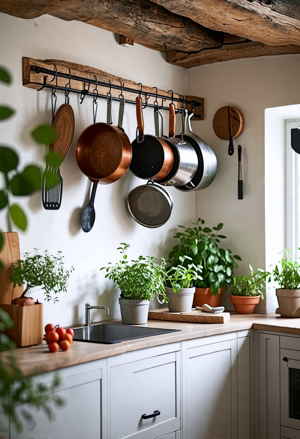 Utilize Vertical Space with Hanging Pot Racks