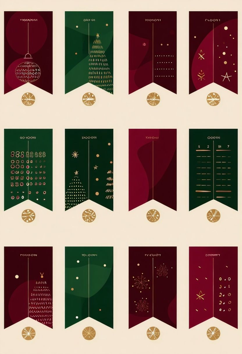 Burgundy and Green Advent Calendar