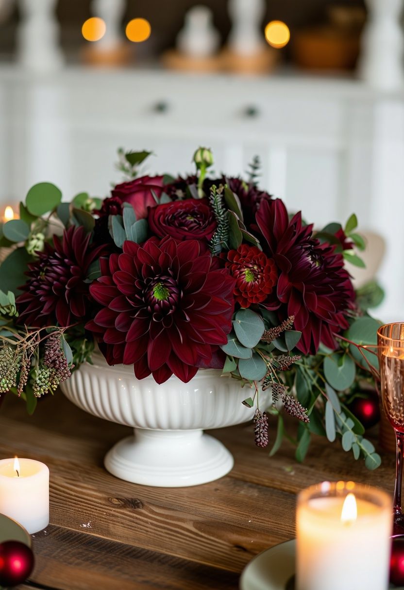 Burgundy Floral Arrangements for Centerpieces