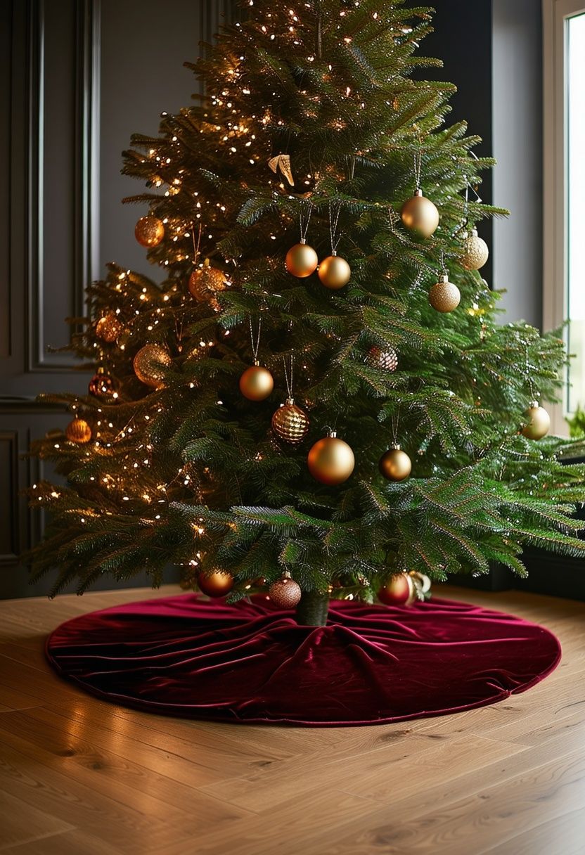 Burgundy Velvet Tree Skirt