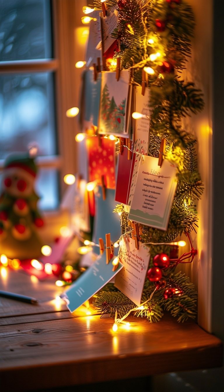 DIY Photo Christmas Card Display