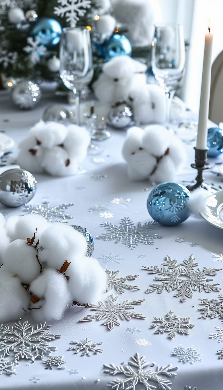 DIY Winter Wonderland Tablecloth