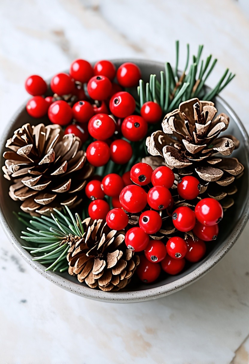 Pinecone and Berry Arrangement