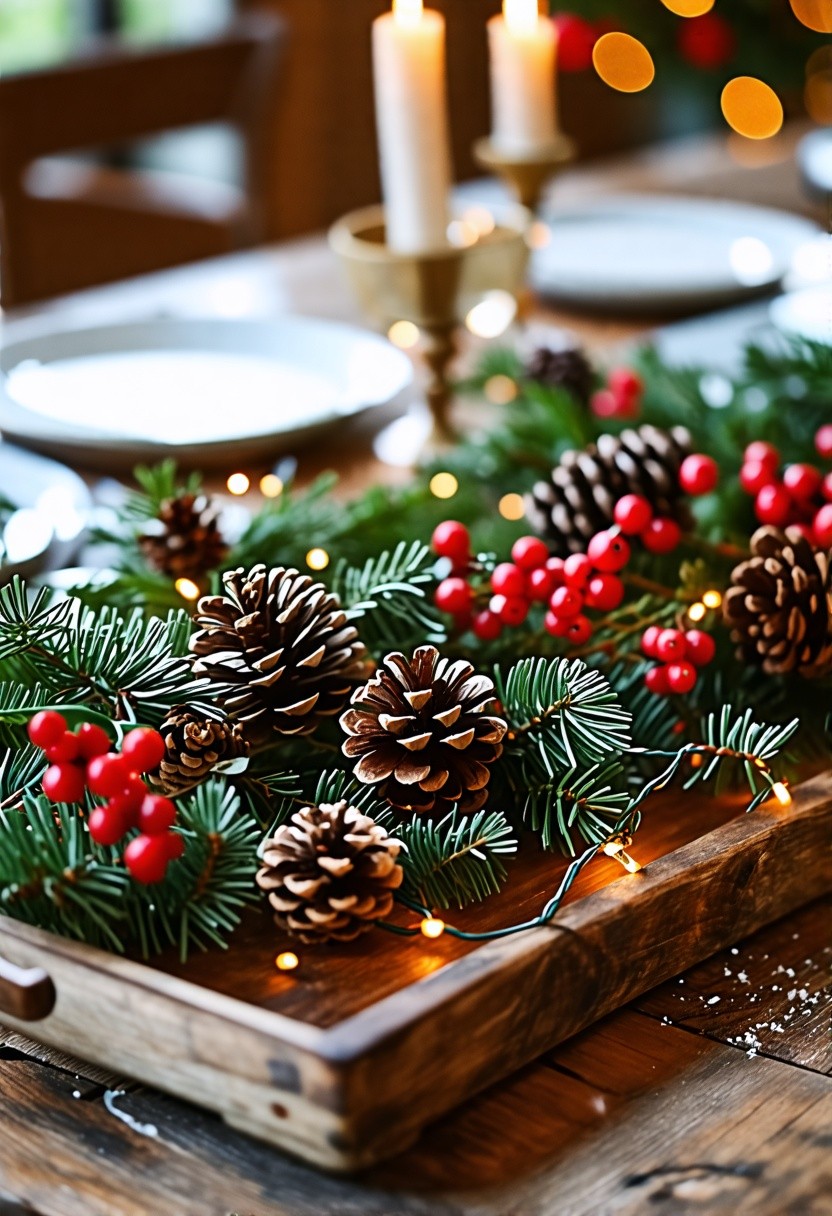 Rustic Wood and Greenery Centerpiece