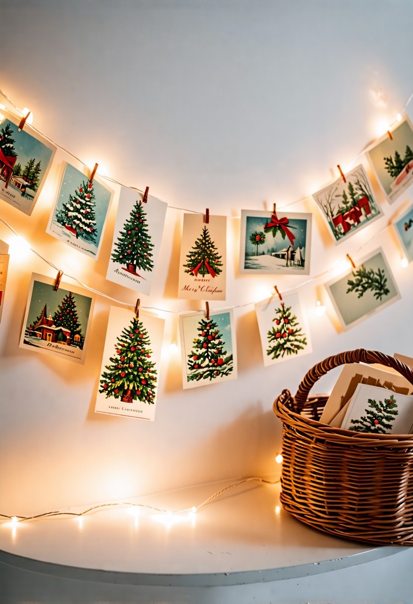 Vintage Christmas Cards Display