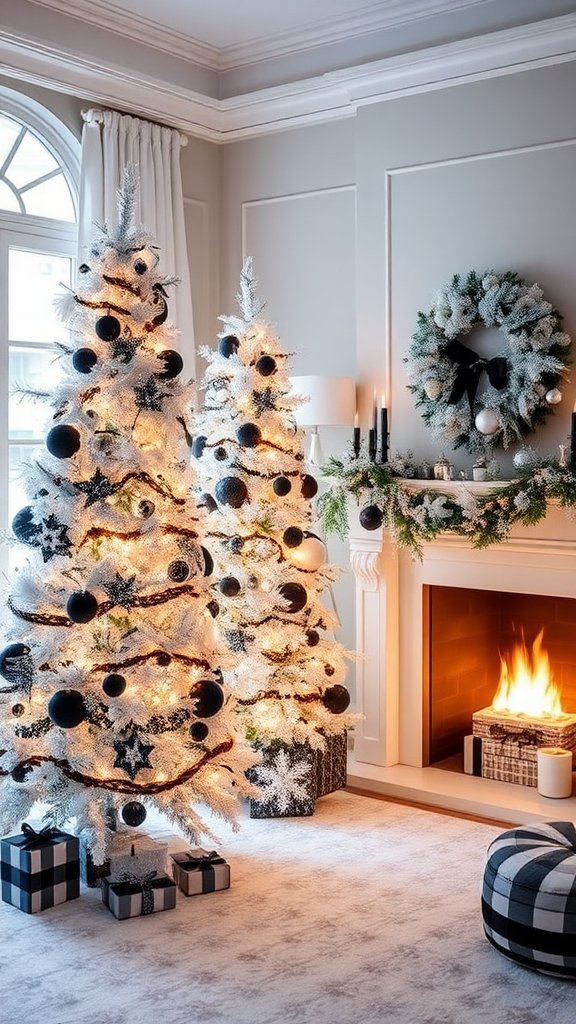 black and white christmas tree ideas