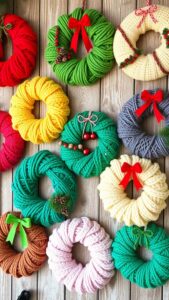 christmas yarn wreath ideas