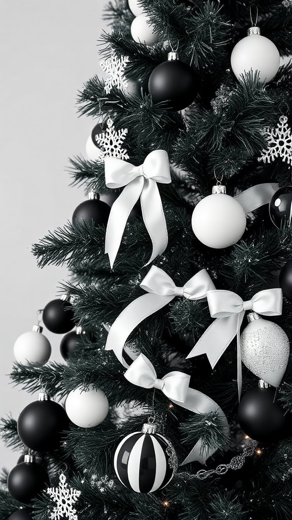 Classic Black and White Ornament Tree