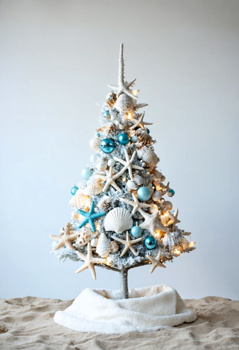 Coastal Beach Theme White Tree