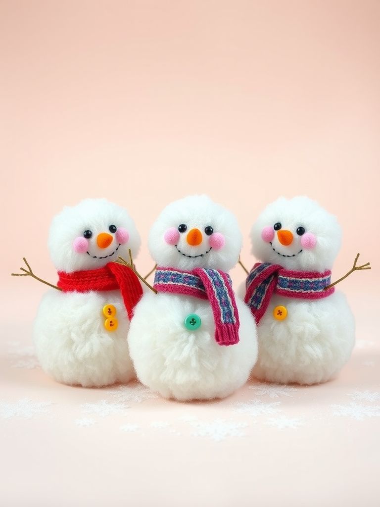 Cotton Ball Snowmen