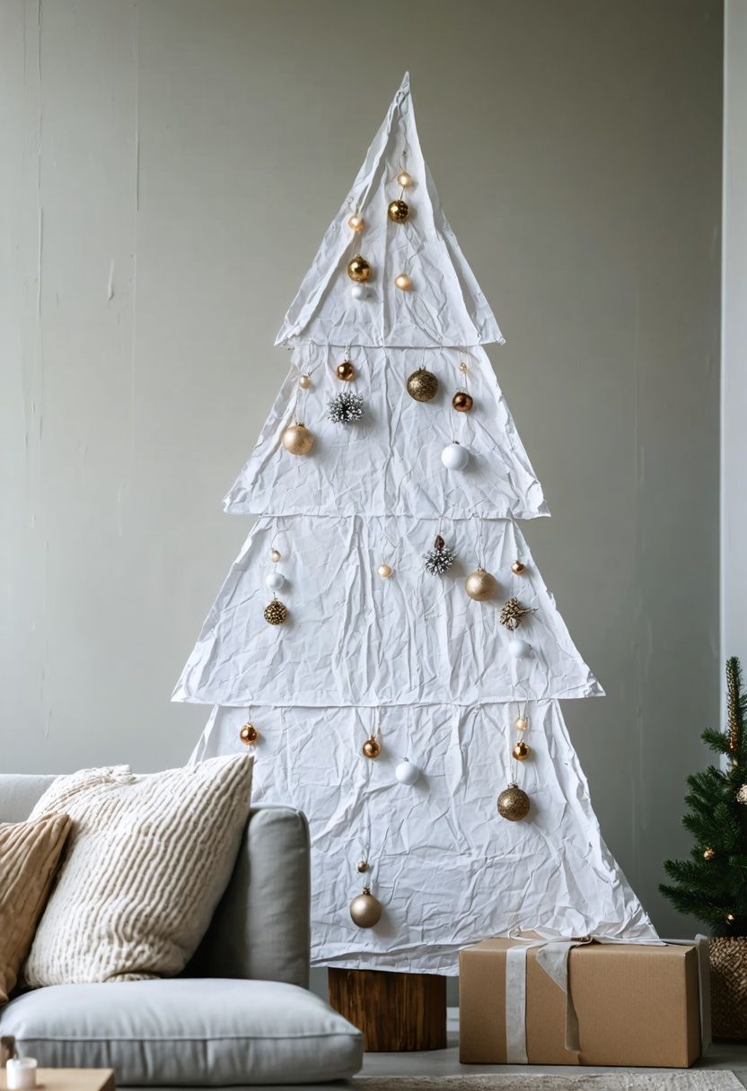 DIY White Tree with Upcycled Materials