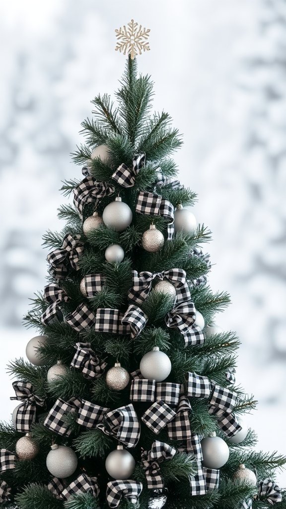 Festive Black and White Plaid Theme