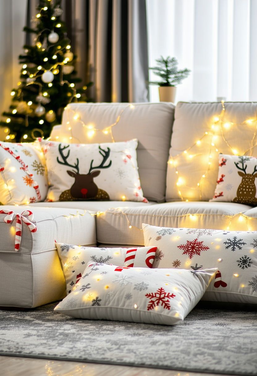 Floor Cushions with Christmas Patterns