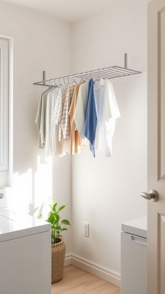 Hang a Drying Rack for Air-Drying Clothes