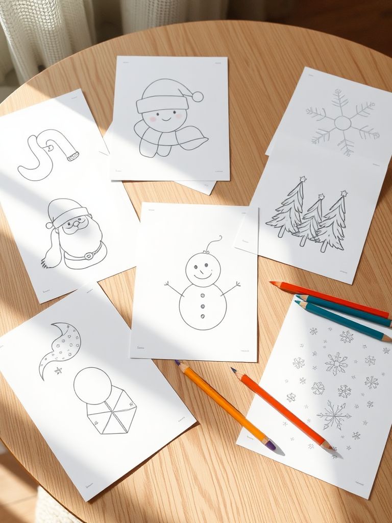 Holiday-Themed Coloring Pages