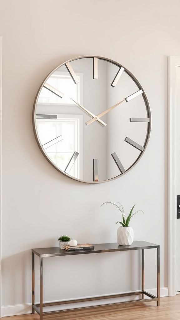 Mirrored Wall Clocks in Entryways